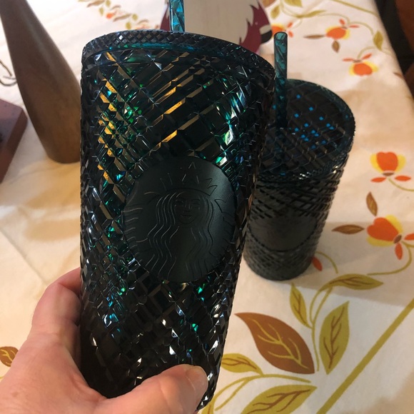 NEW ONE Starbucks 2021 Holiday Jeweled Cold Tumbler Christmas Tree Green 16oz - Picture 7 of 7